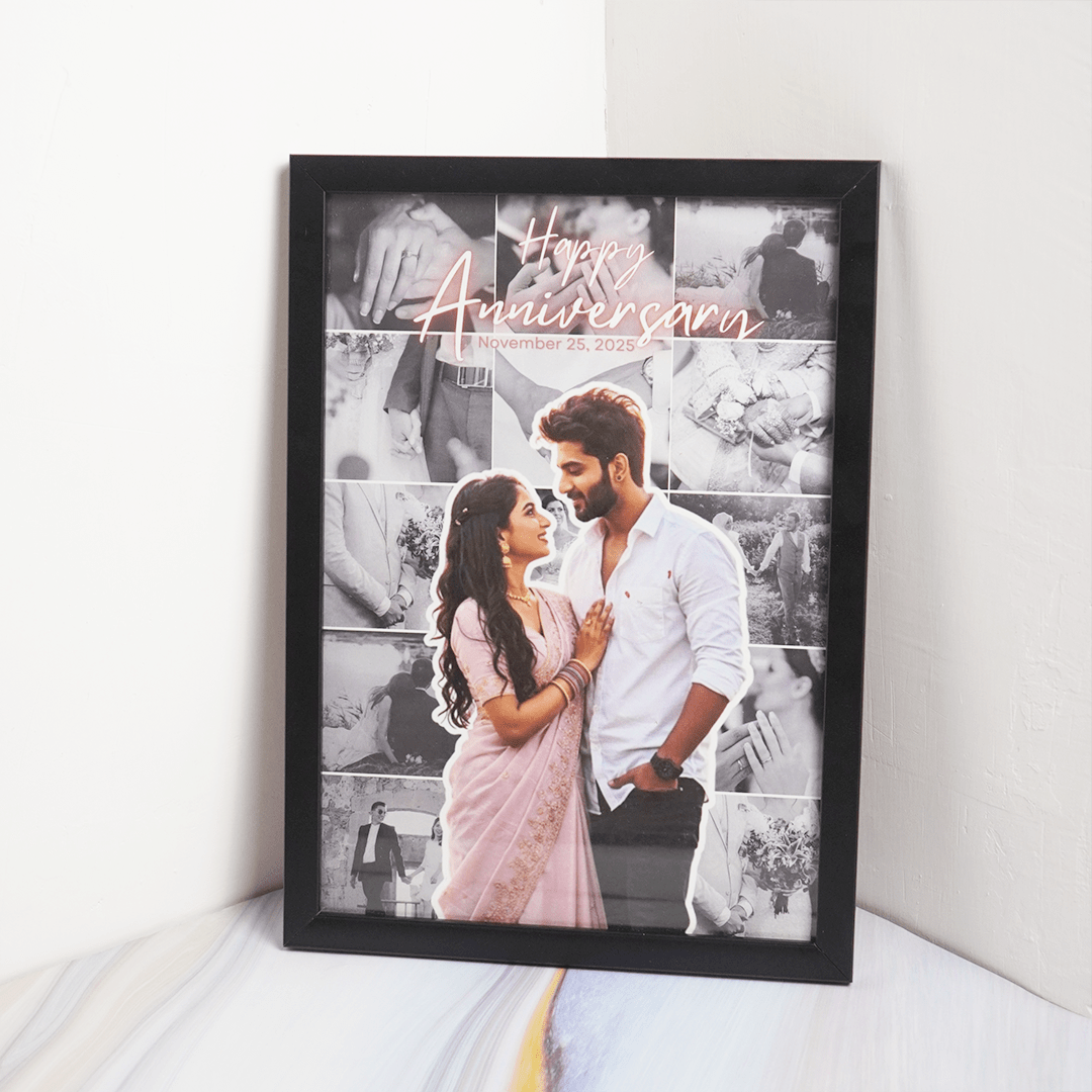 Personalized Happy Anniversary Photo Frame | Custom Couple Memory Frame - Memories InsitePERSOALIZED HAPPY ANNIVERSARY PHOTO